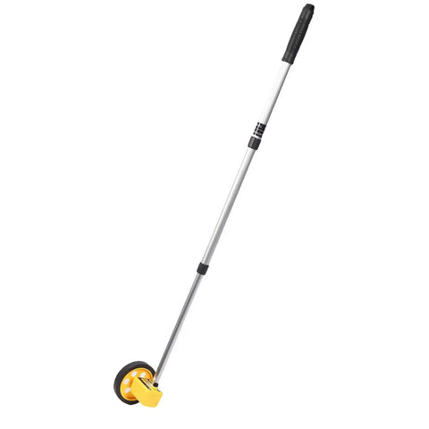KIMISS Accurate Extendable Measuring Wheel for Construction, Lightweight with a yellow measuring wheel and retractable handle.