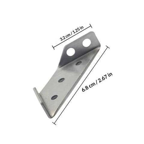 Stainless Steel Corner Braces 10 Pack, Trapezoid Angle Brackets With Rust-Proof Coating, dimensions shown, heavy duty use