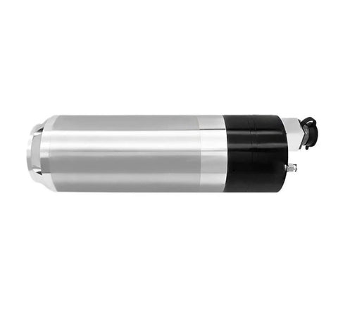 Built Different BT40 7.5KW High Speed Electric Spindle Motor, silver and black, side view, designed for CNC engraving.