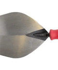 London Style Brick Trowel 12 X 5 Inch with Soft Grip Handle Pro Grade Masonry Tool built to last, shown with durable steel blade and red handle.
