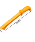 Yellow woodworking push stick with ergonomic handle, 280mm x 32mm, from the Four Piece Pro Grade Woodworking Push Stick Set For Table Saws Router Tables And Band Saws Yellow Adjustable Push Blocks For Safer Carpentry And Precise Narrow Cut Control.