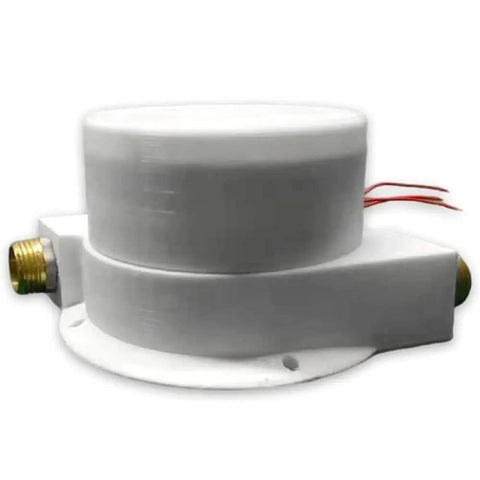 Side view of 100W Micro Hydro Turbine Generator For Outdoor Use Portable Water Turbine With Dual Nozzles Off Grid Hydroelectric Power Source
