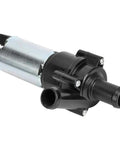 Keep Your Ride Cool With This Top Shelf 12 Volt Auxiliary Coolant Pump Sweating Out Heat And Pushing Fresh Coolant Smooth Throughout Every City And Highway Drive, side view showing motor and hoses.