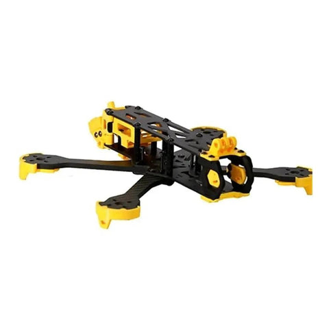 Beefy Freestyle Ready Brushless Drone Motor frame for 5 Inch FPV Quads in black and yellow with tool-free push-fit install.