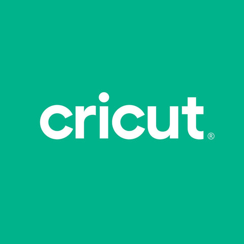 Cricut brand logo with white text on teal-green background.