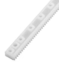 Durable Plastic Gear Kit With Pulleys Belts And Crown Gears showing a white plastic gear rack for DIY models and robotics