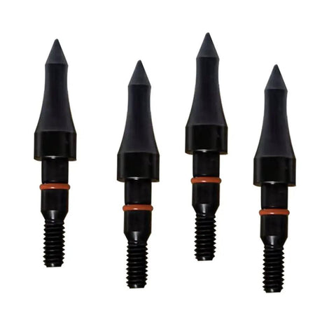 100 Grain 5-16 Inch Steel Screw-In Field Points For Archery, 12 Pack, CNC Machined, Black Arrow Tips