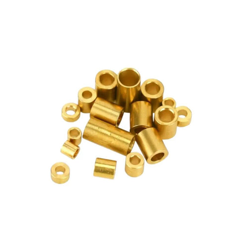 Ten Piece SMT Soldering Copper Nuts And Precision Bearing Sleeves For PCBs Threaded Through Hole Welded Brass Hardware Solid 2mm Bore group of brass sleeves