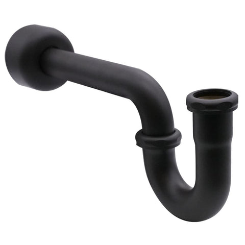 Old School Pedestal Lavatory Kit With Cross Handles In Matte Black Finish For Classic Bath Vanities Includes Compression Angle Stops P-trap