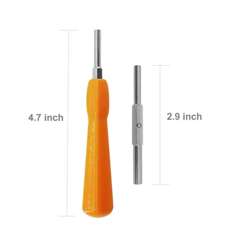 Go-To Double End Gamebit Screwdriver Kit with 4.5mm and 3.8mm bits, 4.7-inch handle, 2.9-inch bit, for Nintendo and Sega consoles.
