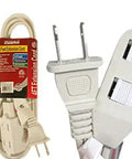 Heavy Duty 4 Foot Indoor Extension Cords Bulk Case Of 144 No Mess Plug And Go Setup with dual sockets.