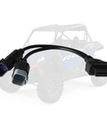 2 In 1 OBD2 Diagnostic Cable For ATV UTV 6 Pin And 8 Pin Adapters Compatible With Polaris Can Am RZR in front of vehicle.