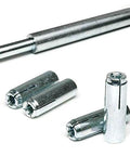 Drop In Concrete And Stone Female Expansion Anchors With Setting Tool, Zinc Plated Steel, Half Inch Diameter, Two Inch Length, Pack of 25