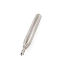 End mill bit, 2.5 mm cutting diameter, 6 mm straight shank, 4-flute HSS-AL cutter, silver