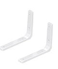 Heavy Duty Shelf Brackets 90 Degree Corner Brackets With Gusset Cast Iron Wall Mount Shelf Holders For Garage Or Workshop Rock Solid Industrial L Bracket Holds 220 Pounds Built Tough in white finish.