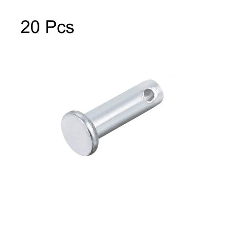 Heavy Duty 6mm By 16mm Flat Head Clevis Pins With Single Hole Zinc Plated Solid Steel For Link Hinge Use And Machinery Or Automotive Projects Durable Pin Kit With 20 Pieces For Secure Fastening And Long Lasting Performance. 20 pcs