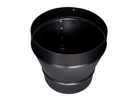 Black 24ga Reducer For Wood Stoves And Solid Fuel Appliances 8x6 Inch Crimped Small End Single Wall Pipe Fit Durable Usa Made Vent Connector Ideal For Quick Install And Tight Fit