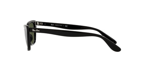 Side view of Lady Burbank Cat Eye Sunglasses For Women Black Frame With Green Lenses 55mm Ultra UV Protection X Small Fit