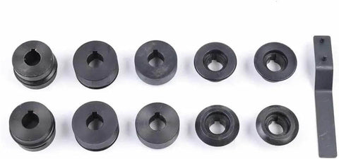 Image of die sets and clip for 7 Inch Sheet Metal Bead Roller And Bender, Manual Hand Tool With Clip, 6 Die Sets And Gears