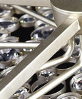 Close-up of the Top Tier Modern Pendant Light Featuring Crystal Details And Smart Energy Savings 90 Cm Straight Drop Hanging Chandelier.