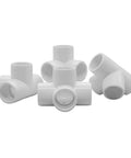 One And A Half Inch PVC Tee Fitting Four Way Elbow Connector Furniture Grade Ninety Degree Corner Elbows for DIY projects