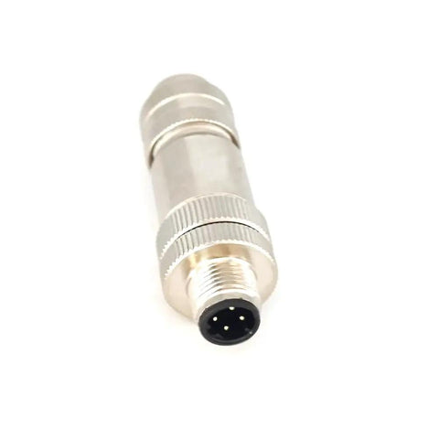 M12 D Code 4 Pin Male Connector With Rugged Shielded Metal Shell Circular Field Assembly IP67 Straight Adapter 250V 4A AC DC Connector