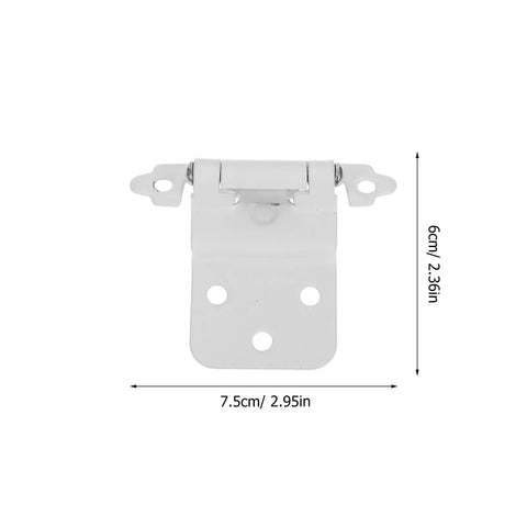 Self Closing Cabinet Hinges With Spring For Kitchen Cabinets White Powder Coated Iron Soft Close Dampers Four Pieces Durable Cupboard Hardware Easy Install Ideal For Vanities And Renovations, 7.5cm x 6cm hinge