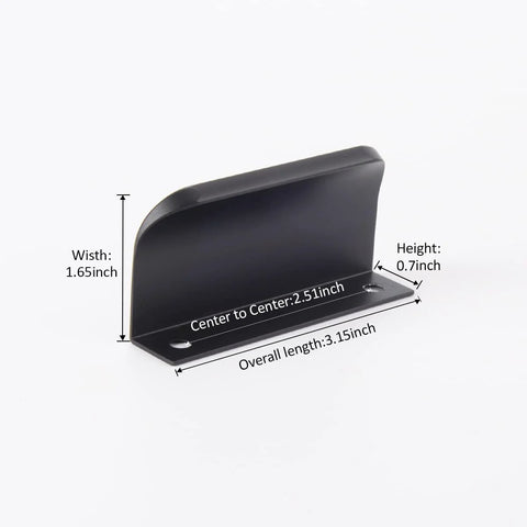 Edge Black Finger Pulls for Cabinets showing dimensions 3.15 inch length, made of aluminum in matte black finish