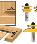 Raised Panel Cabinet Door Router Bit Set with Three Bits Round Over One Half Inch Shank for Rail and Stile Frames and Center Panels