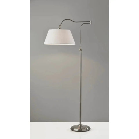 Rodeo Floor Lamp With Swing Arm 60 Inch Tall Dope Antique Pewter Finish Adjustable Shade With Locking Joint 180 Degree Swing