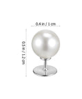 Pack Of 8 Pearl Cleavage Cover Safety Pins For Women Dress Making Styling No Sew Garment Fix Clips For Scarves Shawls Wedding Outfits Snag These Gotta Have Staples pearl clip design with measurement details.