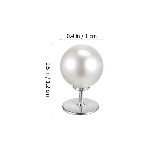 Pack Of 8 Pearl Cleavage Cover Safety Pins For Women Dress Making Styling No Sew Garment Fix Clips For Scarves Shawls Wedding Outfits Snag These Gotta Have Staples pearl clip design with measurement details.