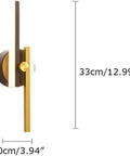 Super Slick Retro LED Wall Sconce With Full Copper Metal Base And Frosted Acrylic Shade, side view showing dimensions.