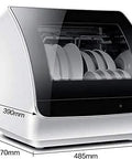 Freestanding Countertop Dishwasher With Auto Dry Storage And Snappy Touch Controls For Rapid Cleaning Cycles high Temp Sterilization And Smart Power Savings side view with plates inside