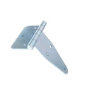 Straight Up Heavy Duty Galvanized Iron Triangle Hinge With Thickened Reinforced Arms designed for tough mechanical equipment, shown at angle.