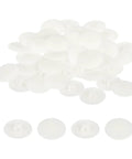 Straight Up Solid 40 Pack Screw Cap Covers Premium Warm White Decorative Plastic Caps For Phillips Cam Lock Nuts Waterproof PP Build Self Tapping Screws No Sweat Upgrade Top Tier stacked on a surface.