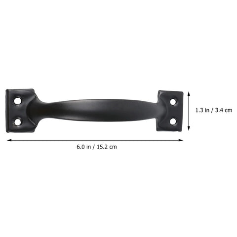 6 inch black barn door handle with measurements, part of 8 Piece Black Barn Door Handles For Wooden Fences And Cabinets, Vintage Gate Handles For Kitchen Cupboards, Furniture Drawers, And Cabinet Hardware, 6 Inch Durable Pull Handles For Modern Rustic Home Decor.