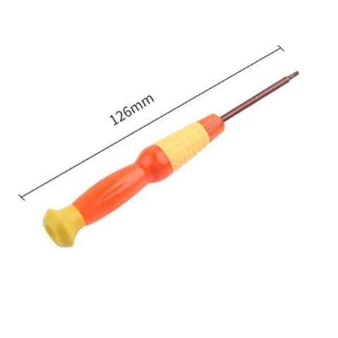 Orange and yellow screwdriver with a 126mm length handle, suitable for various DIY tasks and home improvement projects.