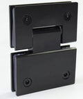 Stainless Steel Wall Mounted Black Glass Shower Door Hinge 180 Degree Hardware for Modern Bathrooms, heavy-duty mounting arm close-up