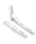 Rock Solid Heavy Duty Collapsible Shelf Brackets Hella Sturdy Foldable Metal Wall Mounts For Workbenches And Sinks Rust Resistant Pack Of Two No Sweat 65kg Capacity White Finish displayed.
