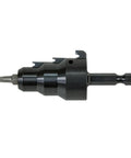 Power Conduit Reamer With Improved Bit Retention reams one half, three quarter, and one inch conduits, black metal tool