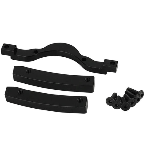 Black metal components from Beefed-Up All Metal Front Planetary Transmission With Prefixal Gearbox And Hardened Steel Drive Shaft For 1/10 RC Crawler Fits Axial SCX10 And SCX10 II 90046 Upgrade Part