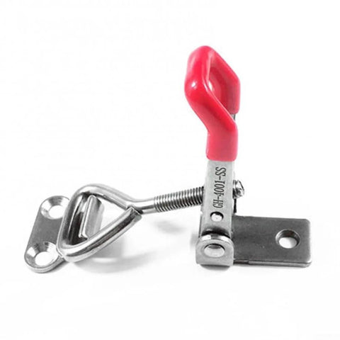 Stainless Steel Adjustable Toggle Clamp Gh-4001-SS With Quick Release, red handle, rust resistant, for doors and tool boxes