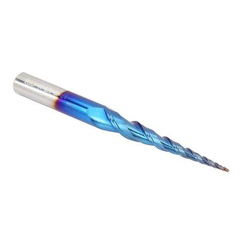 Tungsten Cemented Carbide End Mill With Blue Super Hard Coating Built Tough For Industrial Cutting, 2 Flute Milling Cutter, Radius 0.5 Mm