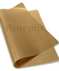 Two Pack 16 By 20 Inch Teflon PTFE Nonstick Sheets For Heat Pressing shown in tan color with smooth surface