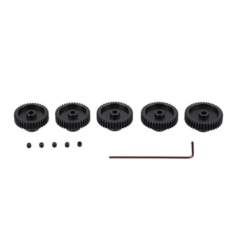 Metal 48P Pinion Gear Set For One-Tenth Scale RC Cars 38T 39T 40T 41T 42T 3.175 Millimeter Shaft With Hex Key Durable Steel