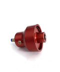 Waterjet dump valve for JTS intensifier pump; red metal body with brass fittings
