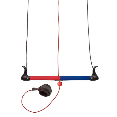 Hydra II Closed Cell Foil Water Trainer Kite 3 Meter control bar with safety leash, contrast red and blue grip sections