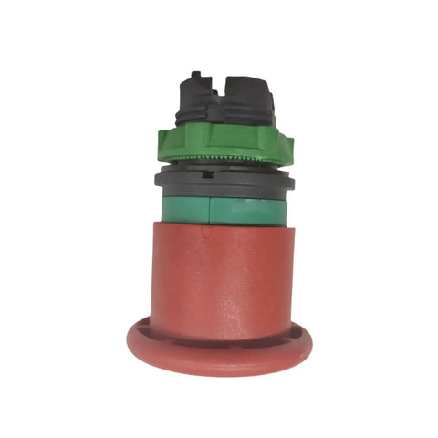 Heavy Duty Straight Swap Emergency Stop Button And E Stop Switch For Industrial Scissor Lift Replaces 147051 ZB5AT8643M, red and green design.