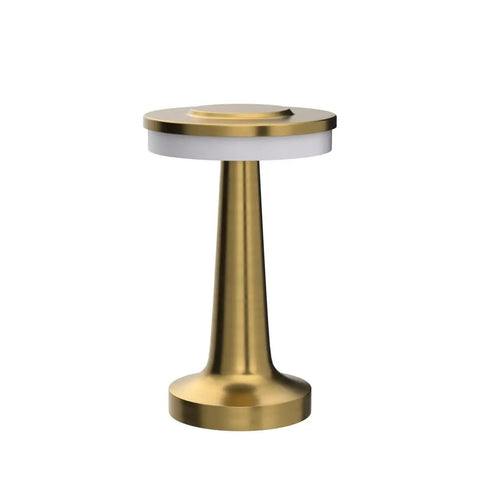 Cordless Desk Lamp With USB Charging, Portable LED Table Light in gold finish, Sensor Controlled, Stepless Dimming